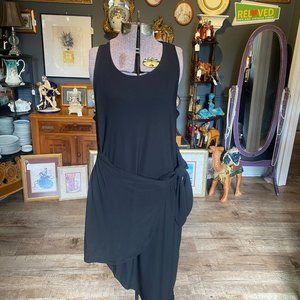 BCBGeneration Size Large Black Sleeveless Belted Dress